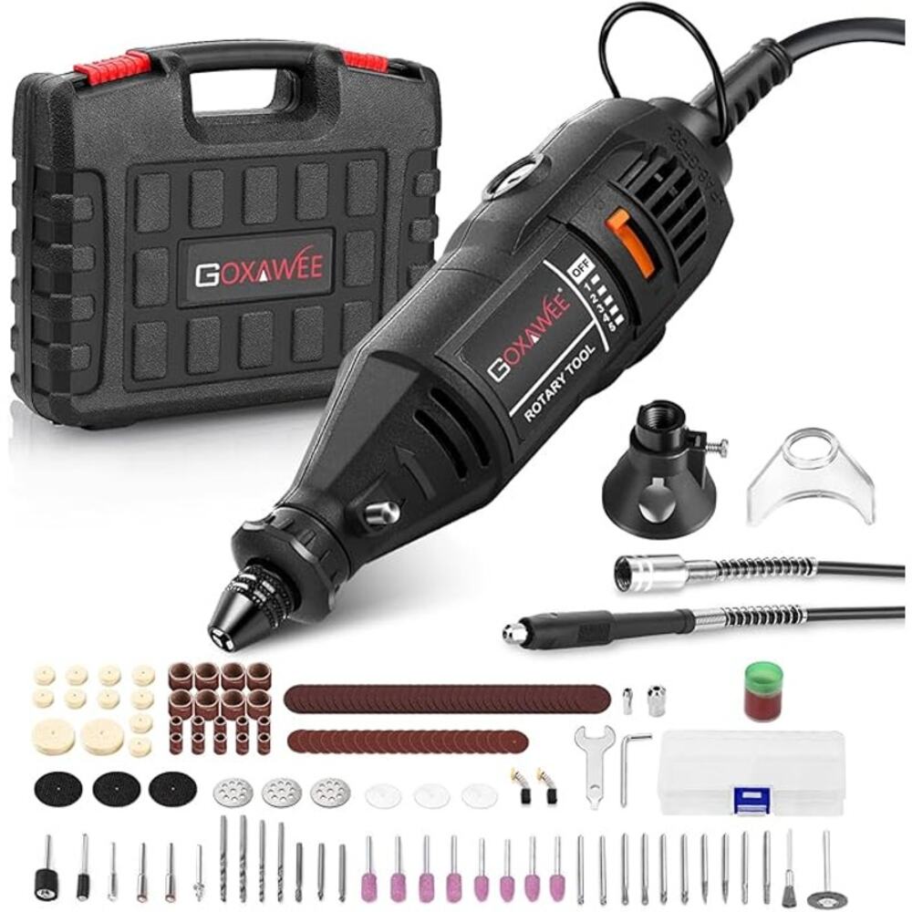 Goxawee Rotary Tool Kit with MultiPro Keyless Chuck and Flex Shaft